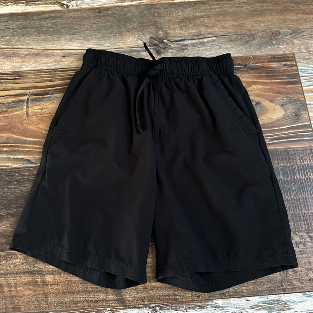 Kids' Black Elastic Waist Shorts